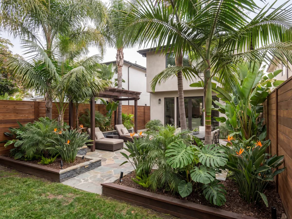 A backyard lawn reimagined with a new landscape design
