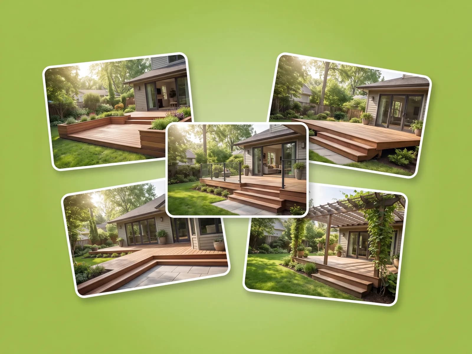 Multi-level deck rendered on a real house photo by OutdoorBrite