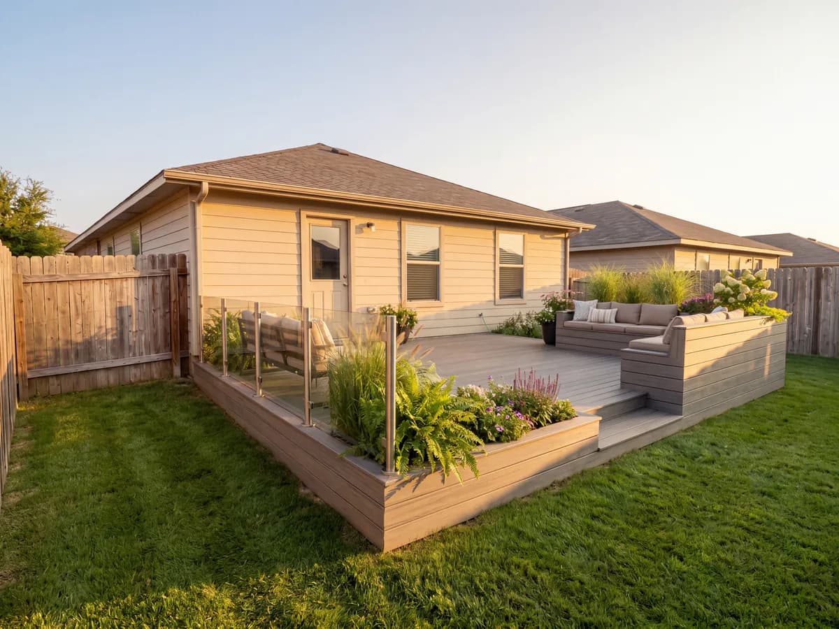 The same yard transformed into a finished landscape design concept