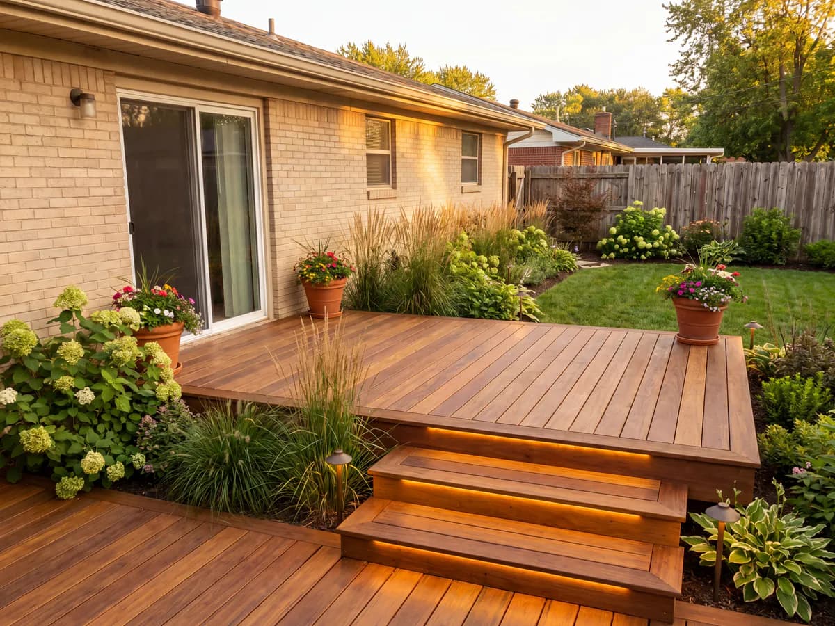 The same yard transformed into a finished landscape design concept