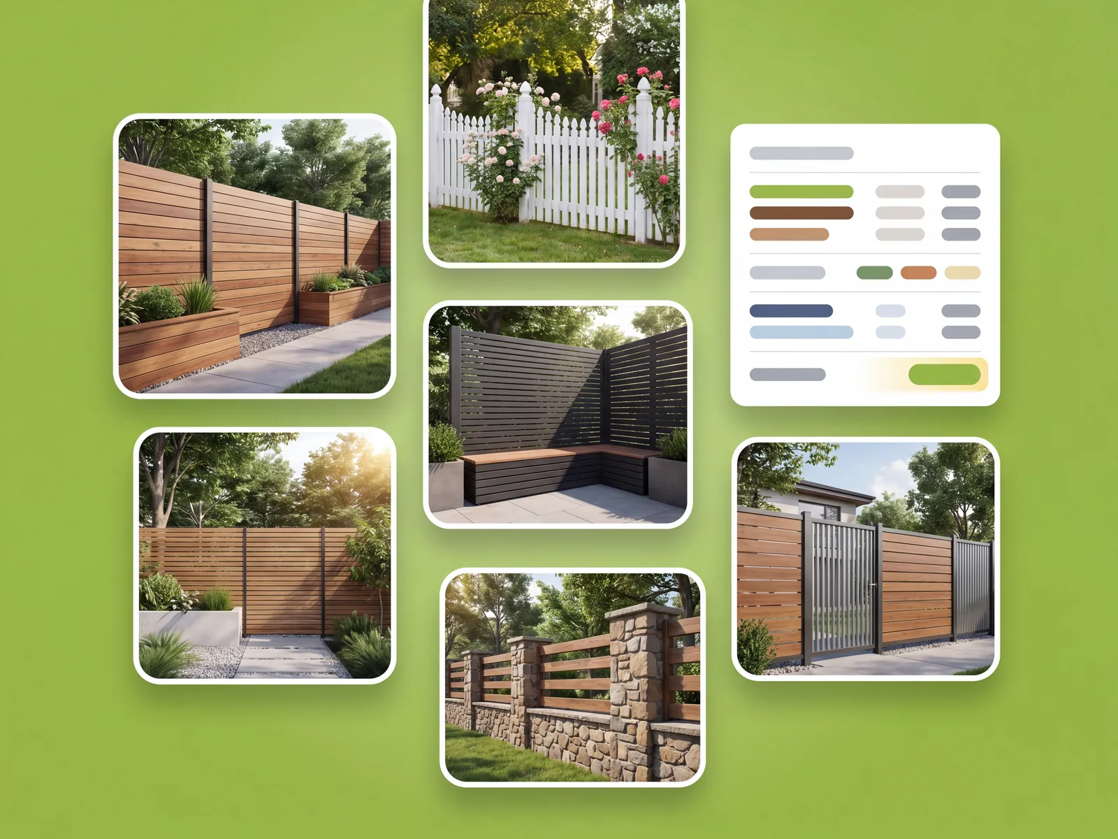 Fence material and planting generated from a photo