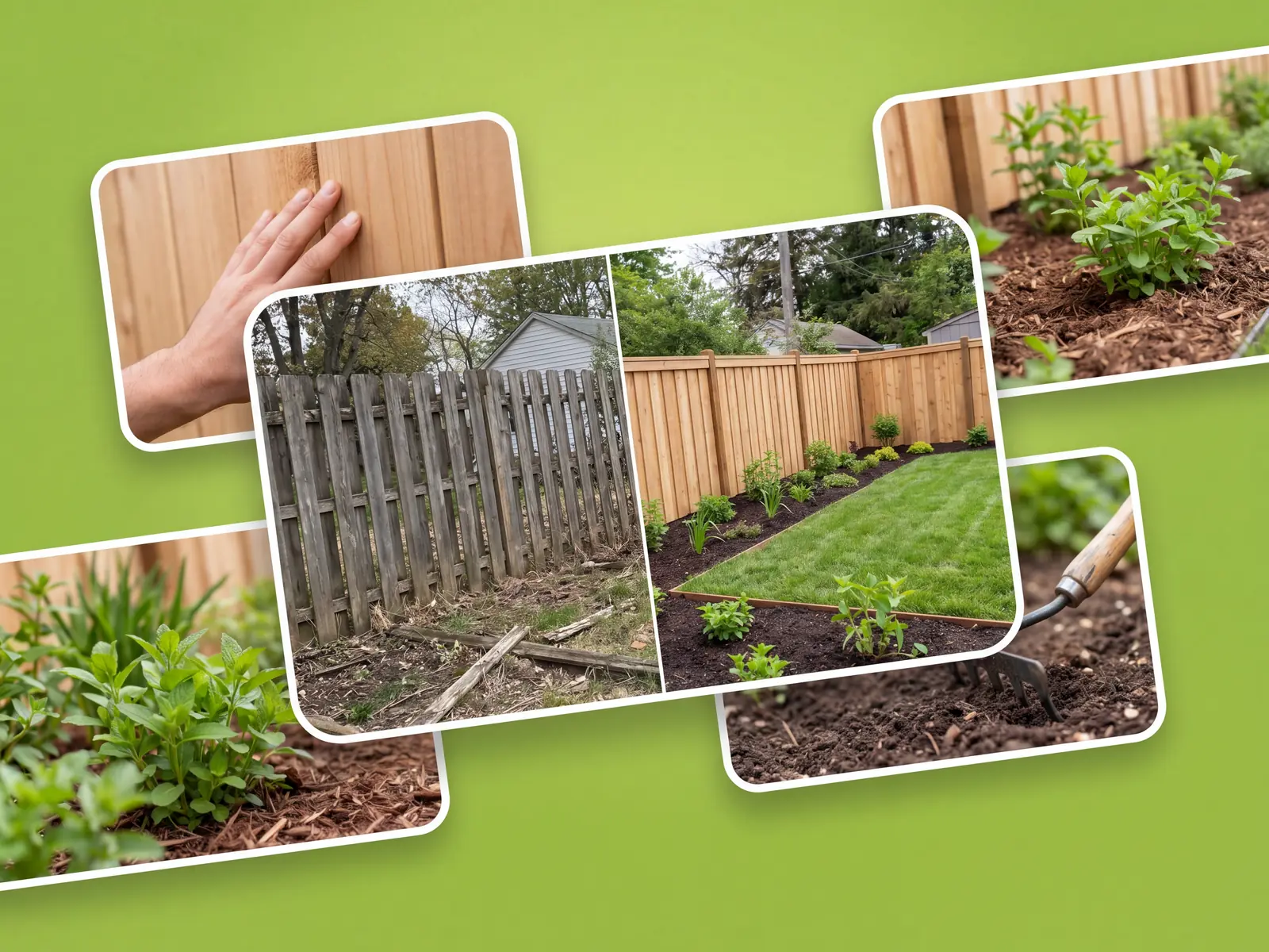 Fence heights compared on one yard
