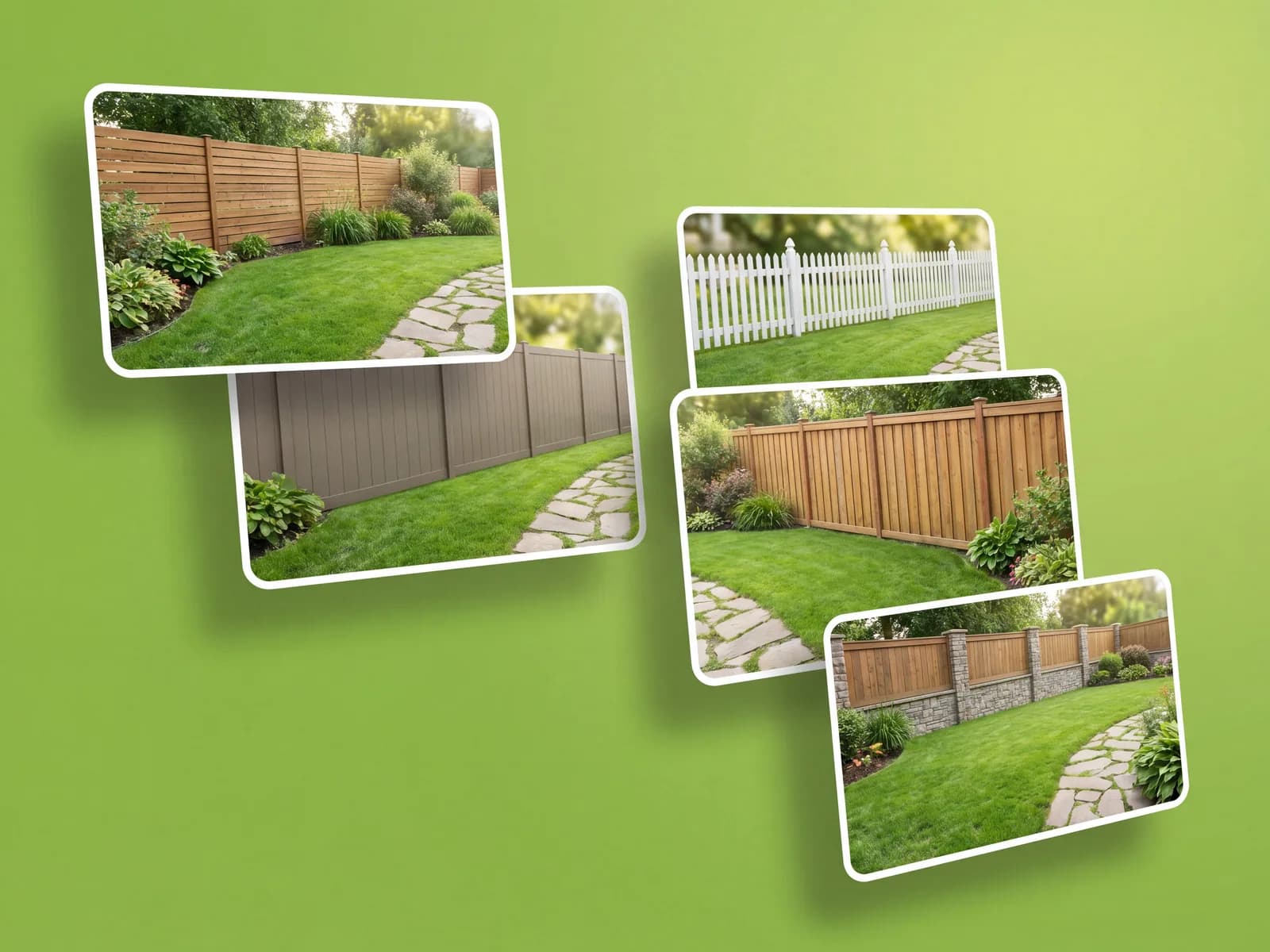 Fence styles compared along a real property line