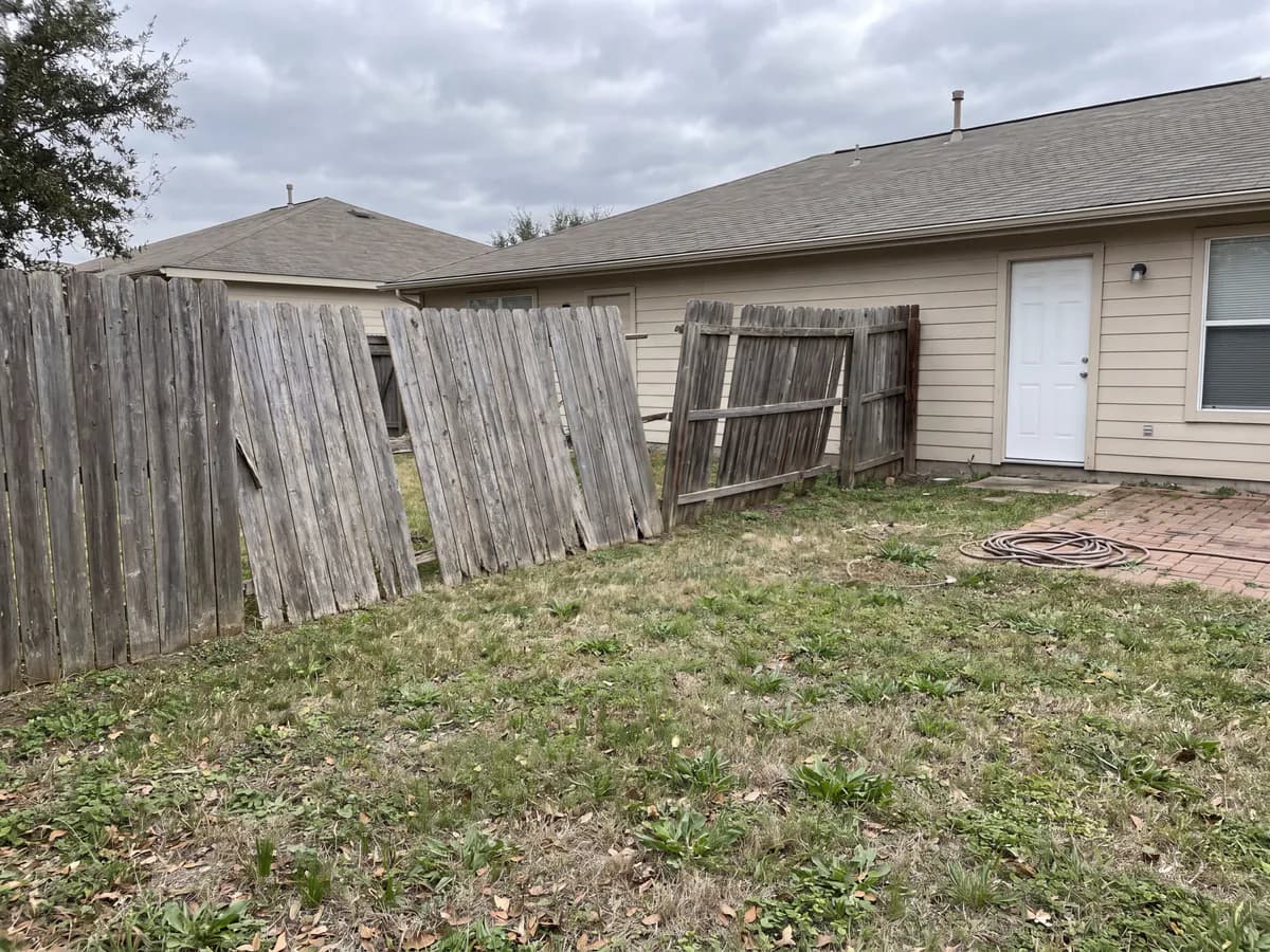 A real yard photo before its landscape redesign