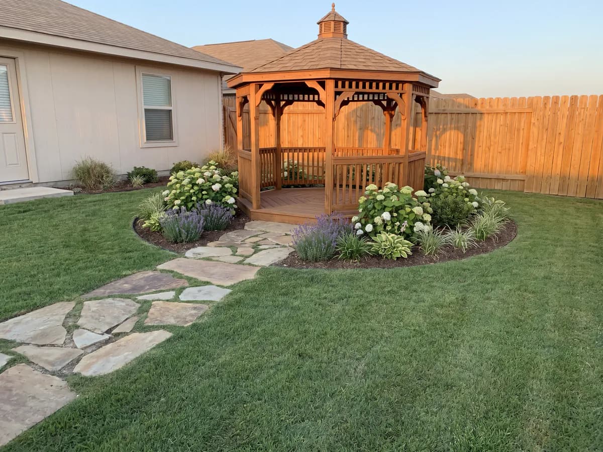 The same yard transformed into a finished landscape design concept