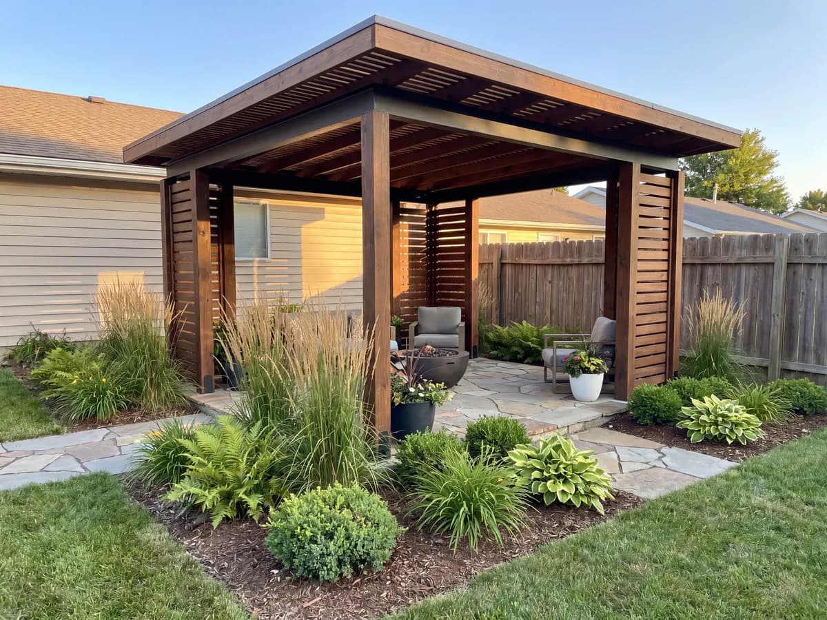 The same yard transformed into a finished landscape design concept