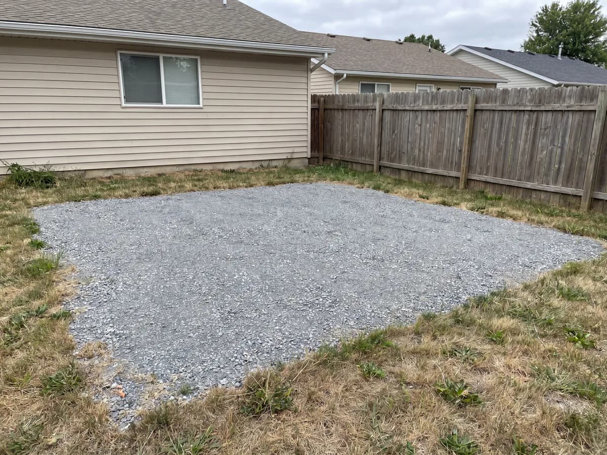 A real yard photo before its landscape redesign