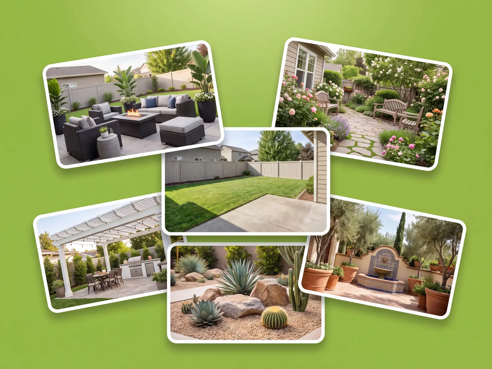 Design styles compared side by side on one outdoor space photo