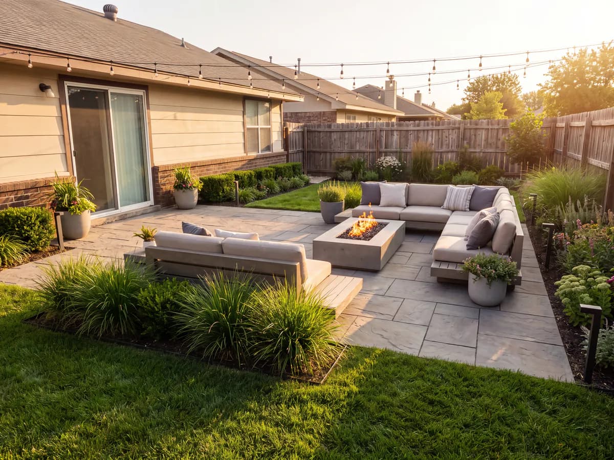 The same yard transformed into a finished landscape design concept