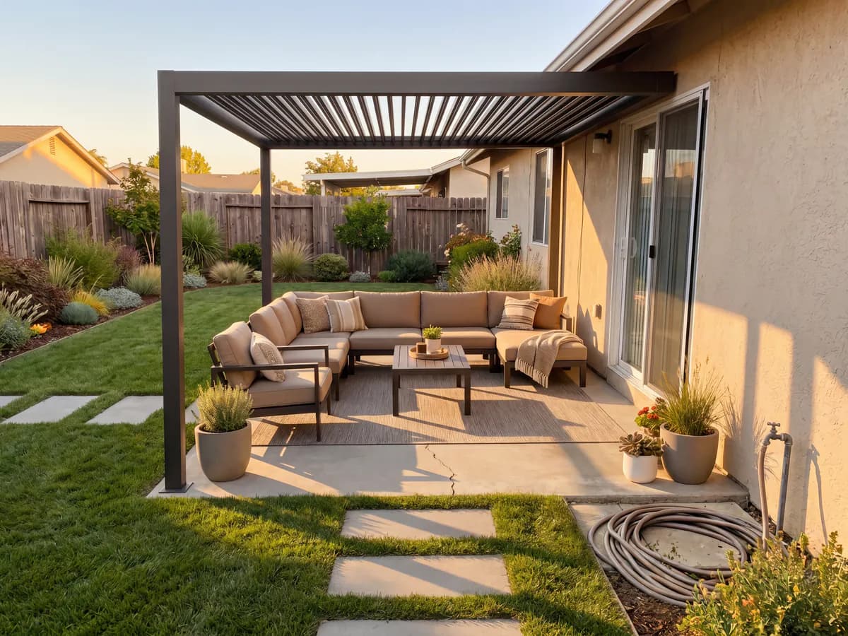 The same yard transformed into a finished landscape design concept