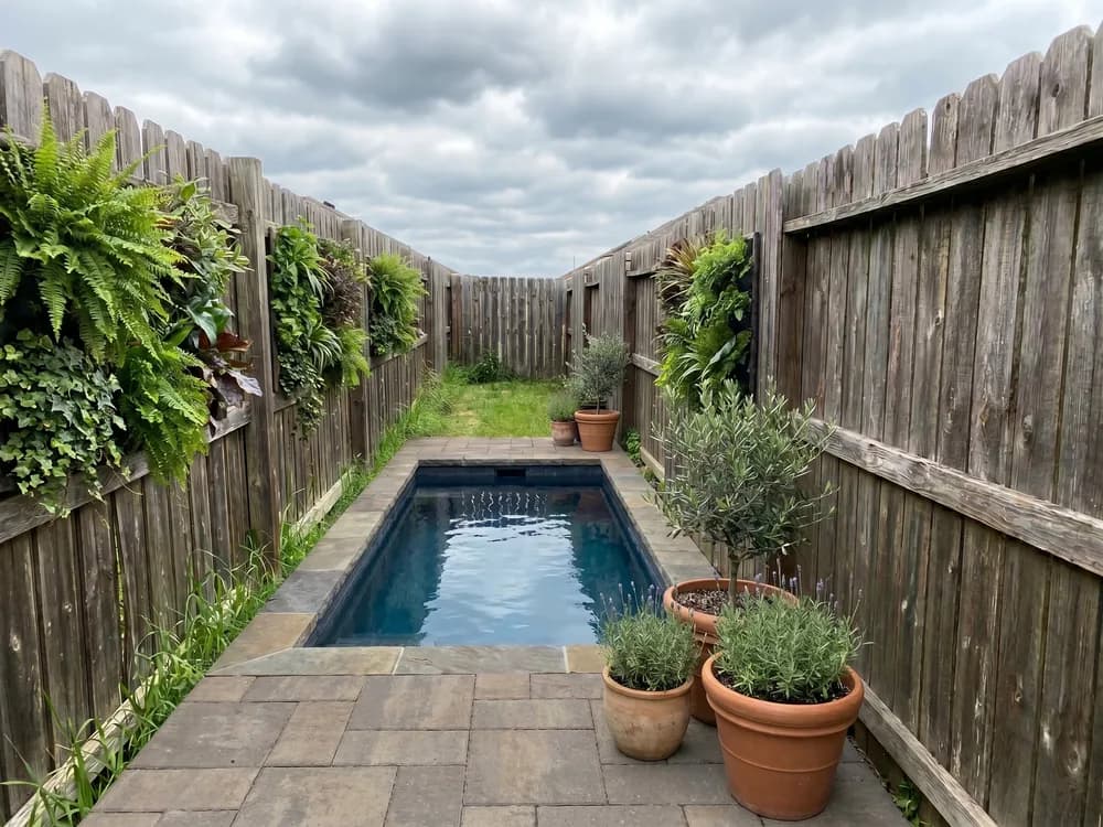 A backyard landscape design generated by OutdoorBrite from the owner's photo