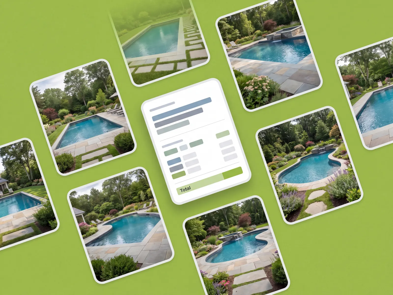 Pool with spa and water feature generated from a photo