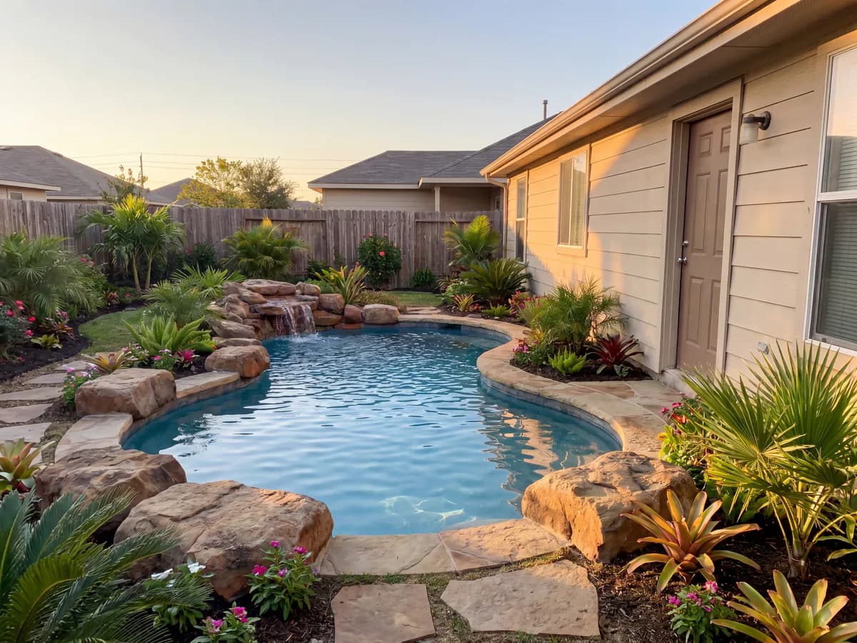 The same yard transformed into a finished landscape design concept