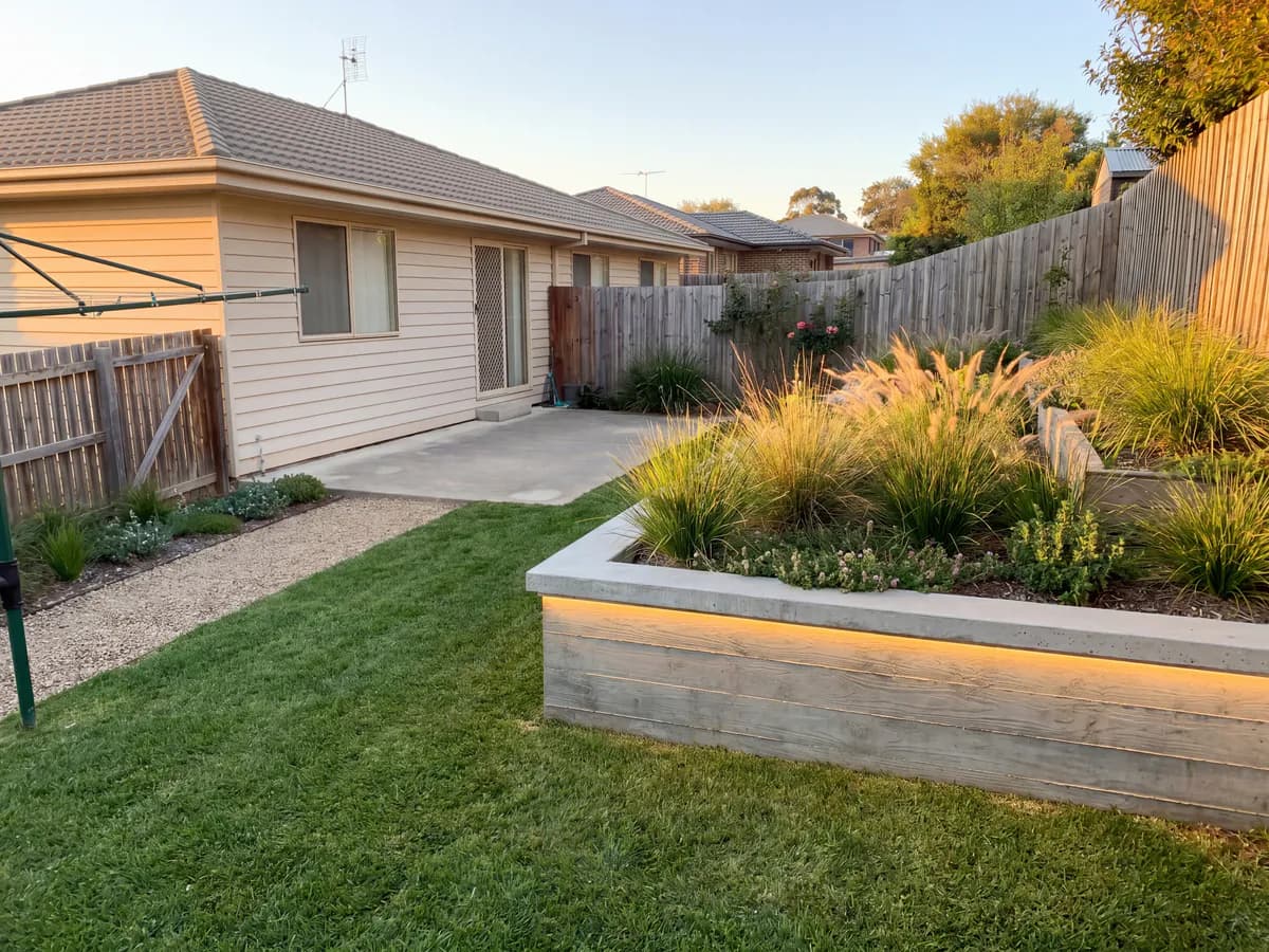 The same yard transformed into a finished landscape design concept