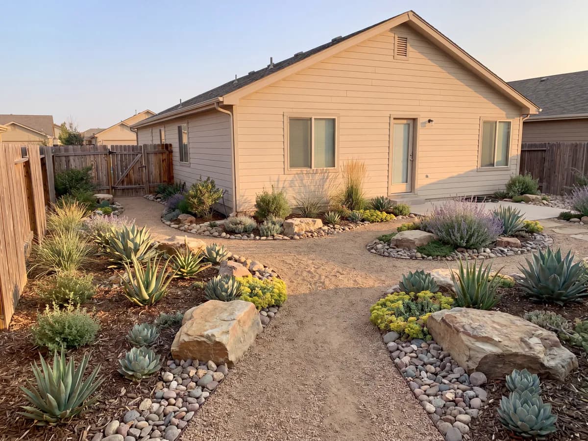 The same yard transformed into a finished landscape design concept