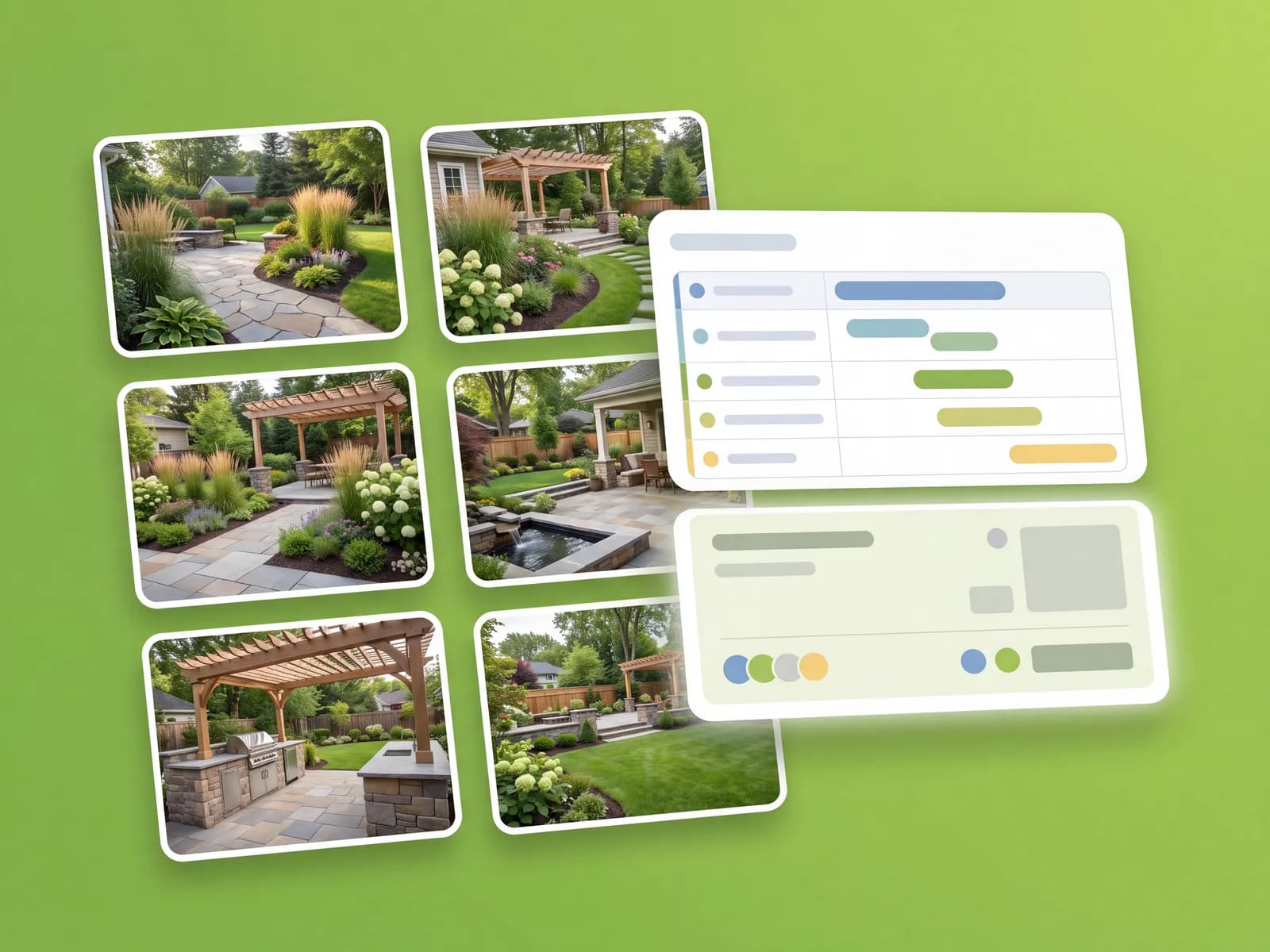 Saved backyard design concepts compared side by side