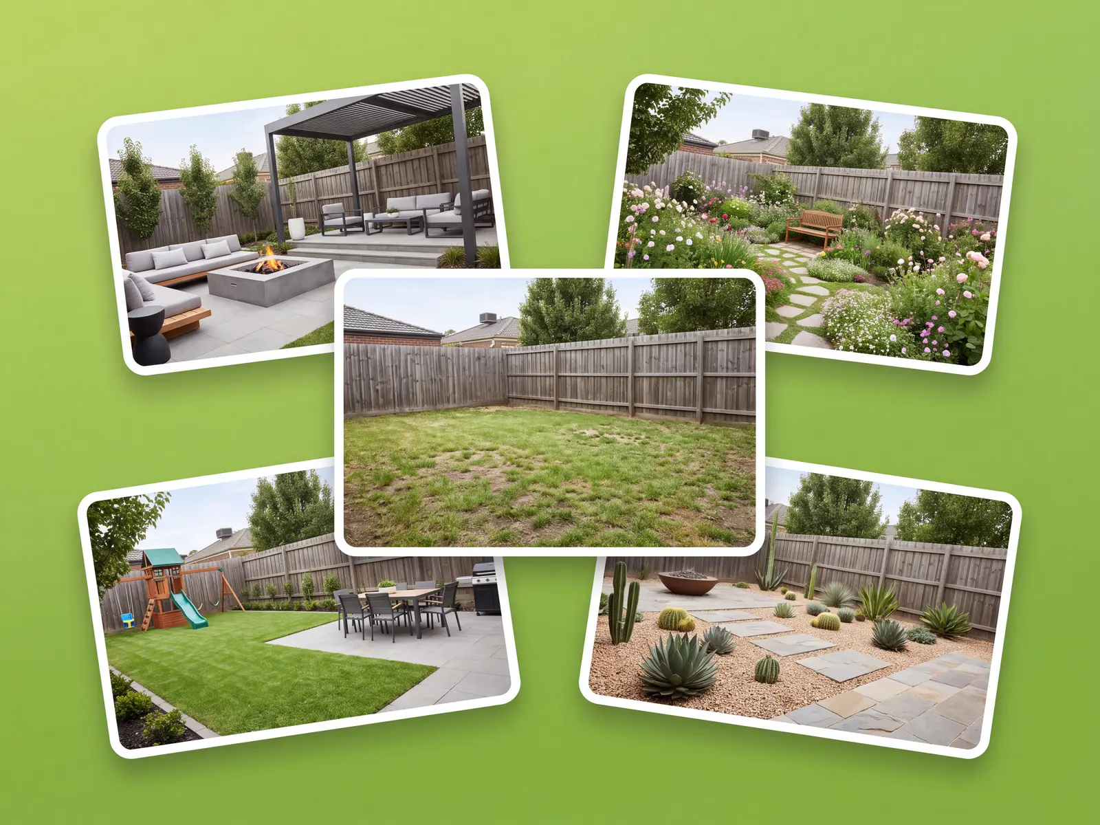 Backyard concept visualized on a real yard photo