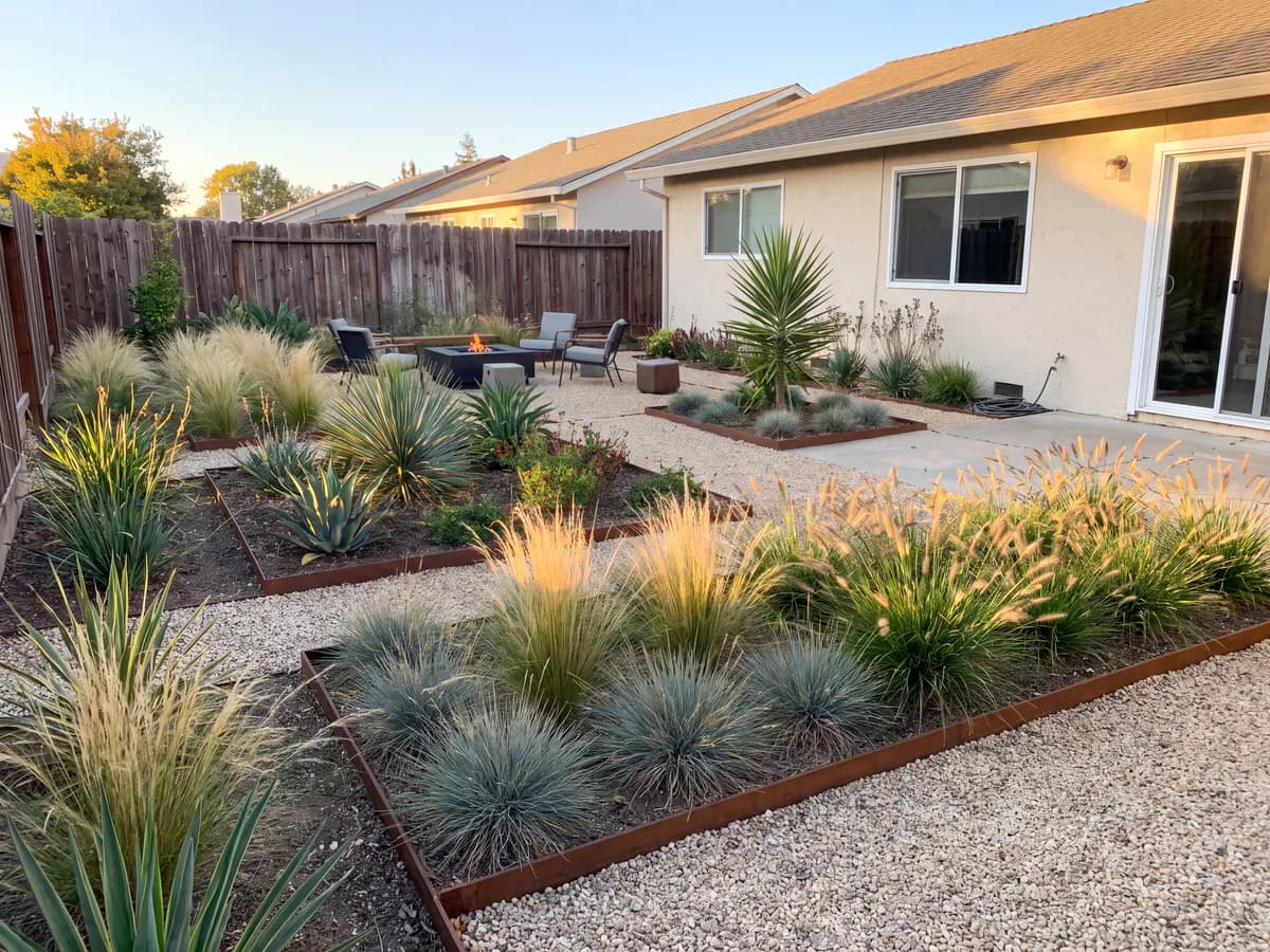 The same yard transformed into a finished landscape design concept