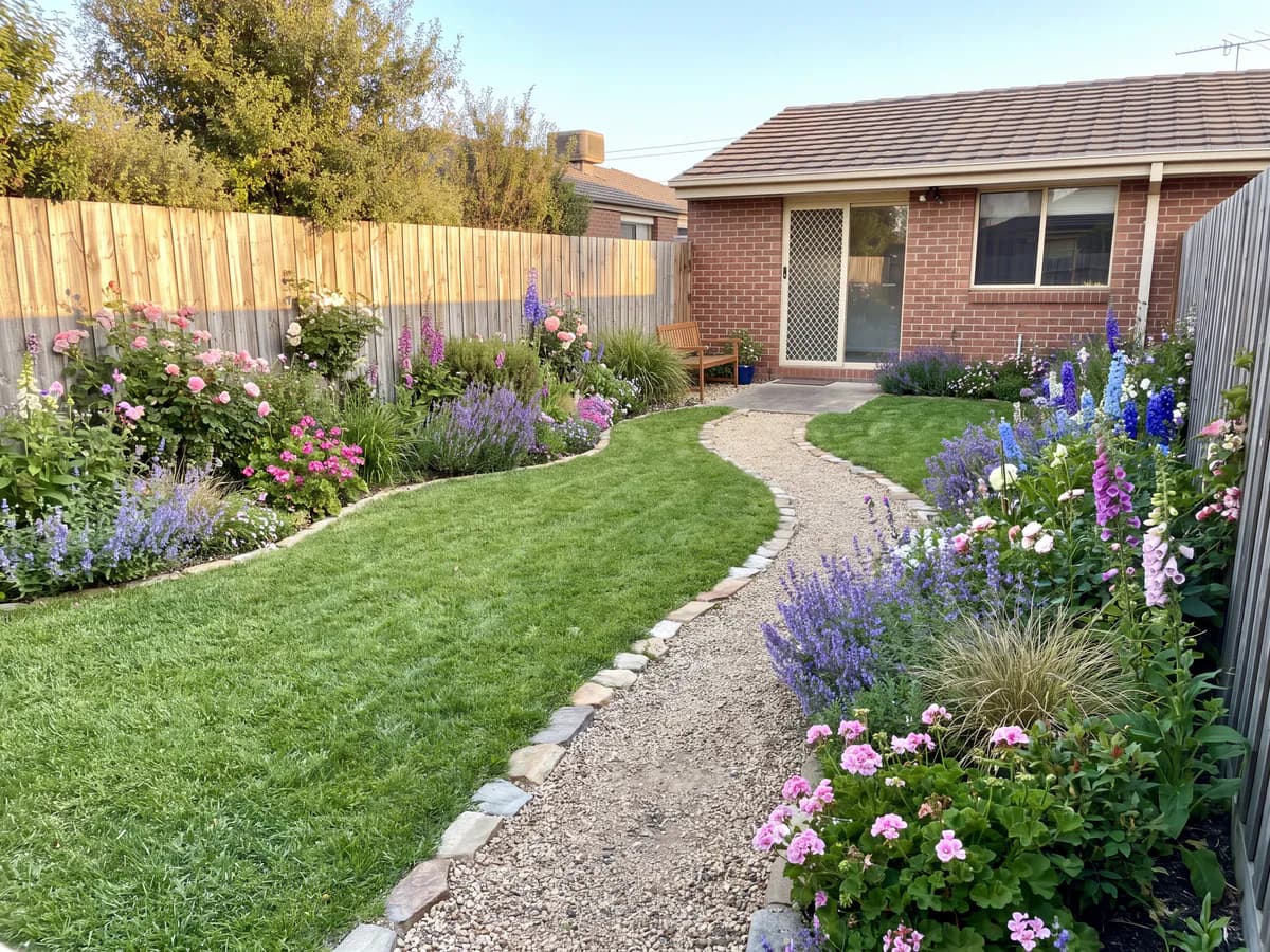 The same yard transformed into a finished landscape design concept