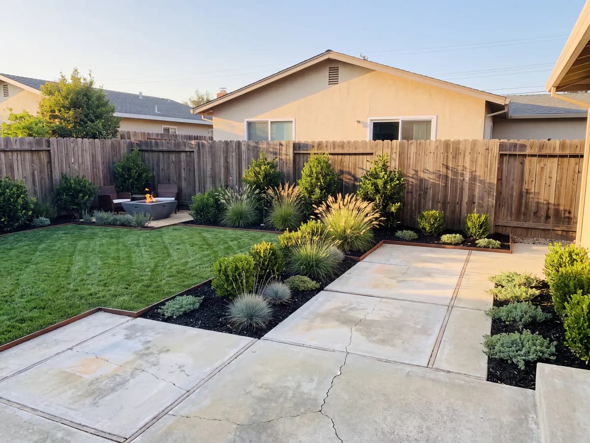 The same yard transformed into a finished landscape design concept