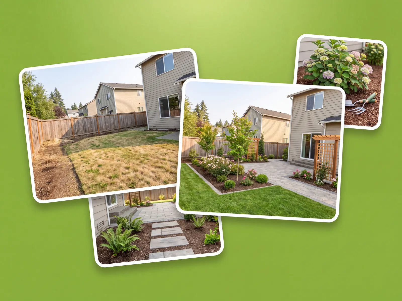 Realistic landscape concept that keeps the original house and yard layout