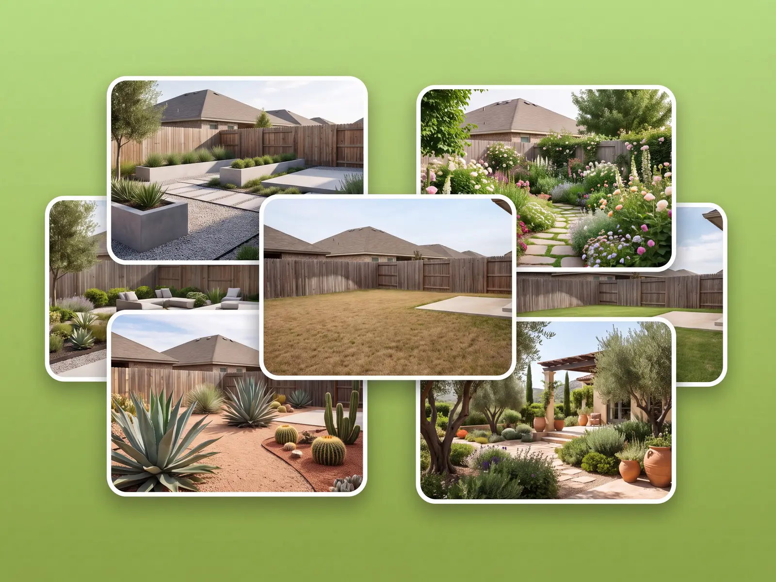 A yard photo used as the starting model in landscape design software