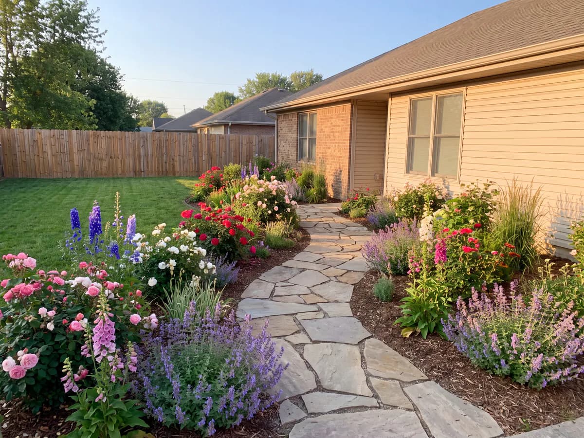 The same yard transformed into a finished landscape design concept