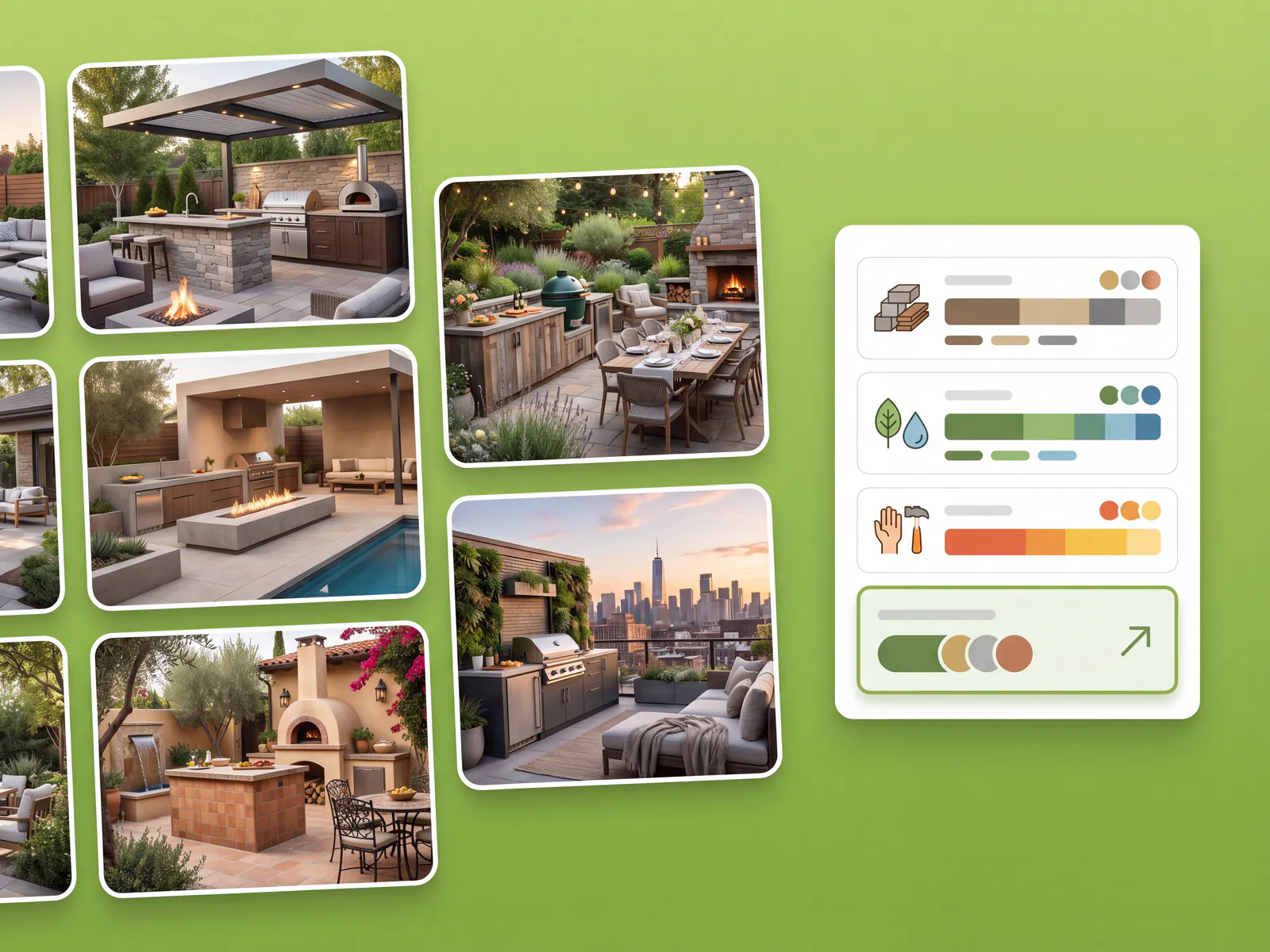 Outdoor kitchen design saved and shared with a contractor