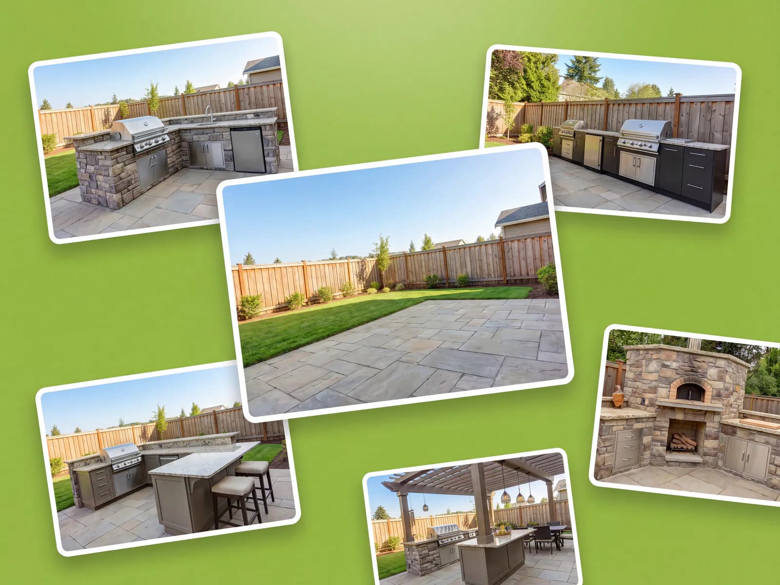 Outdoor kitchen island designed on a patio by OutdoorBrite