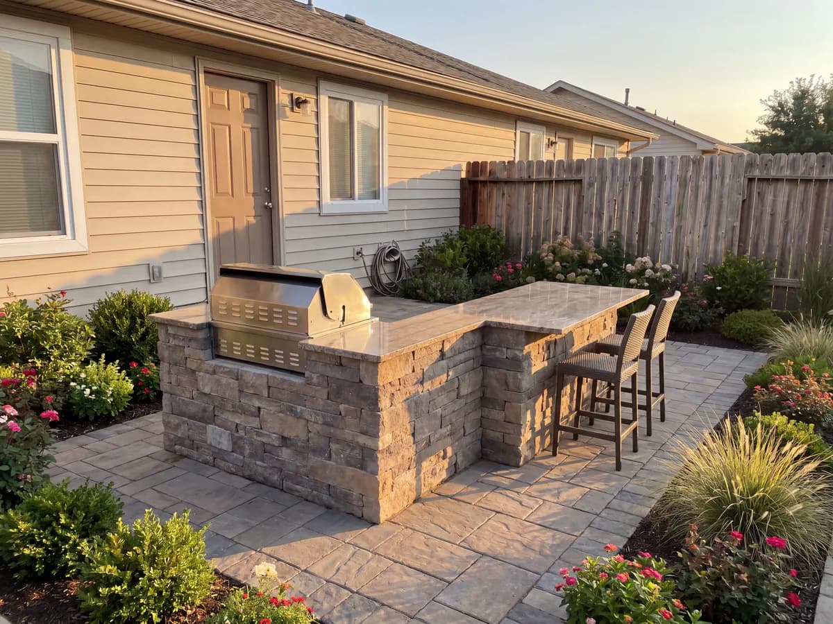The same yard transformed into a finished landscape design concept