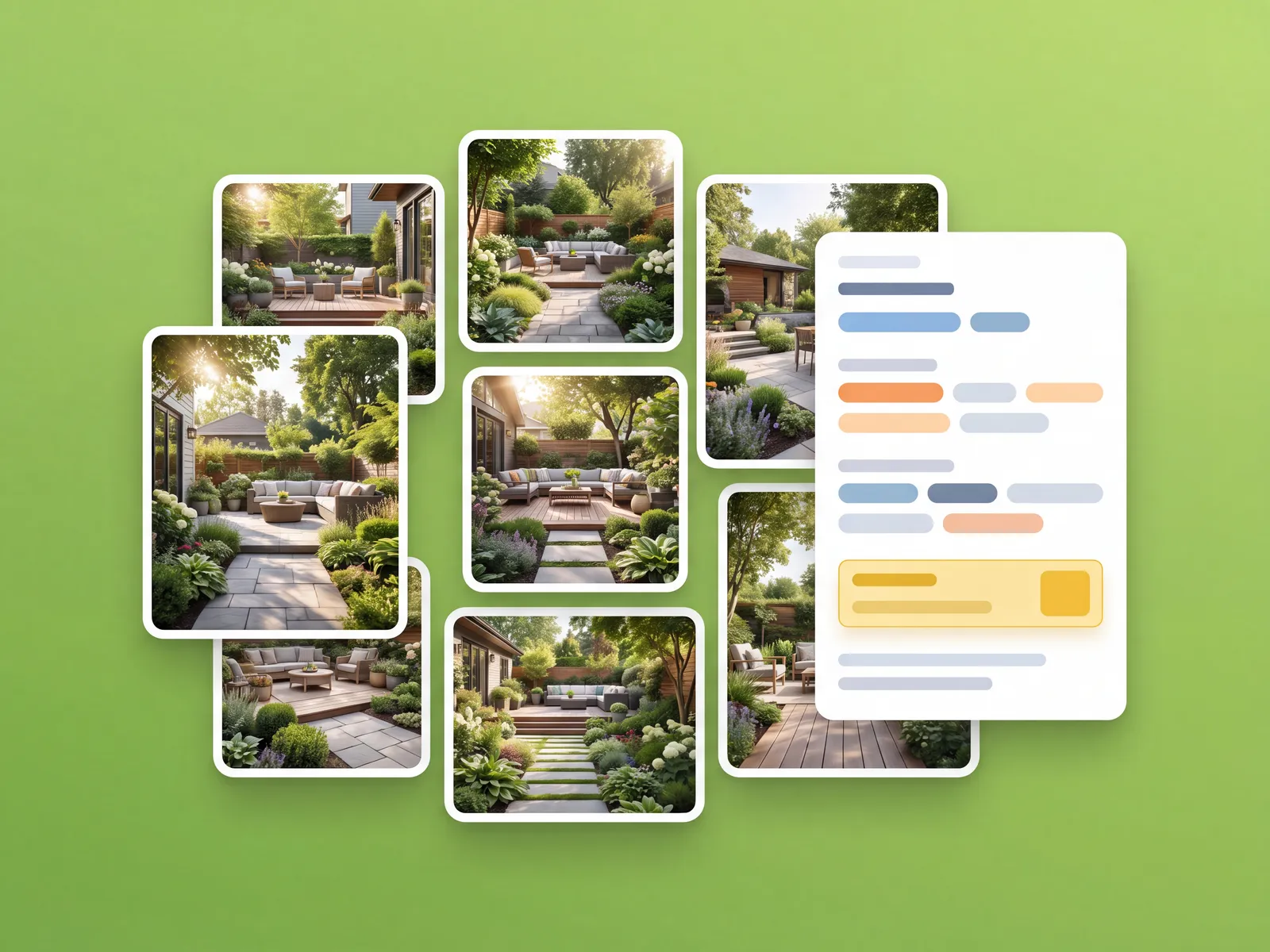Saved patio design concepts ready to share with a contractor