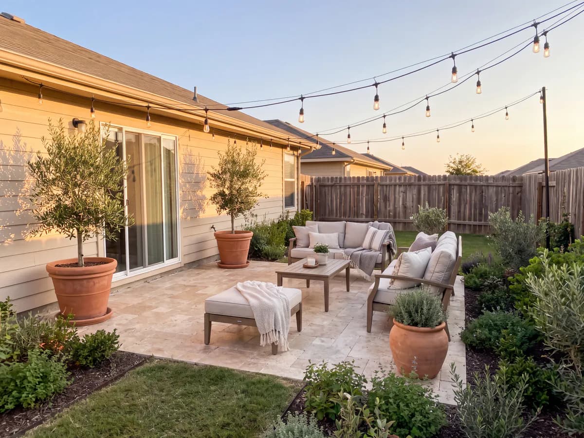 The same yard transformed into a finished landscape design concept