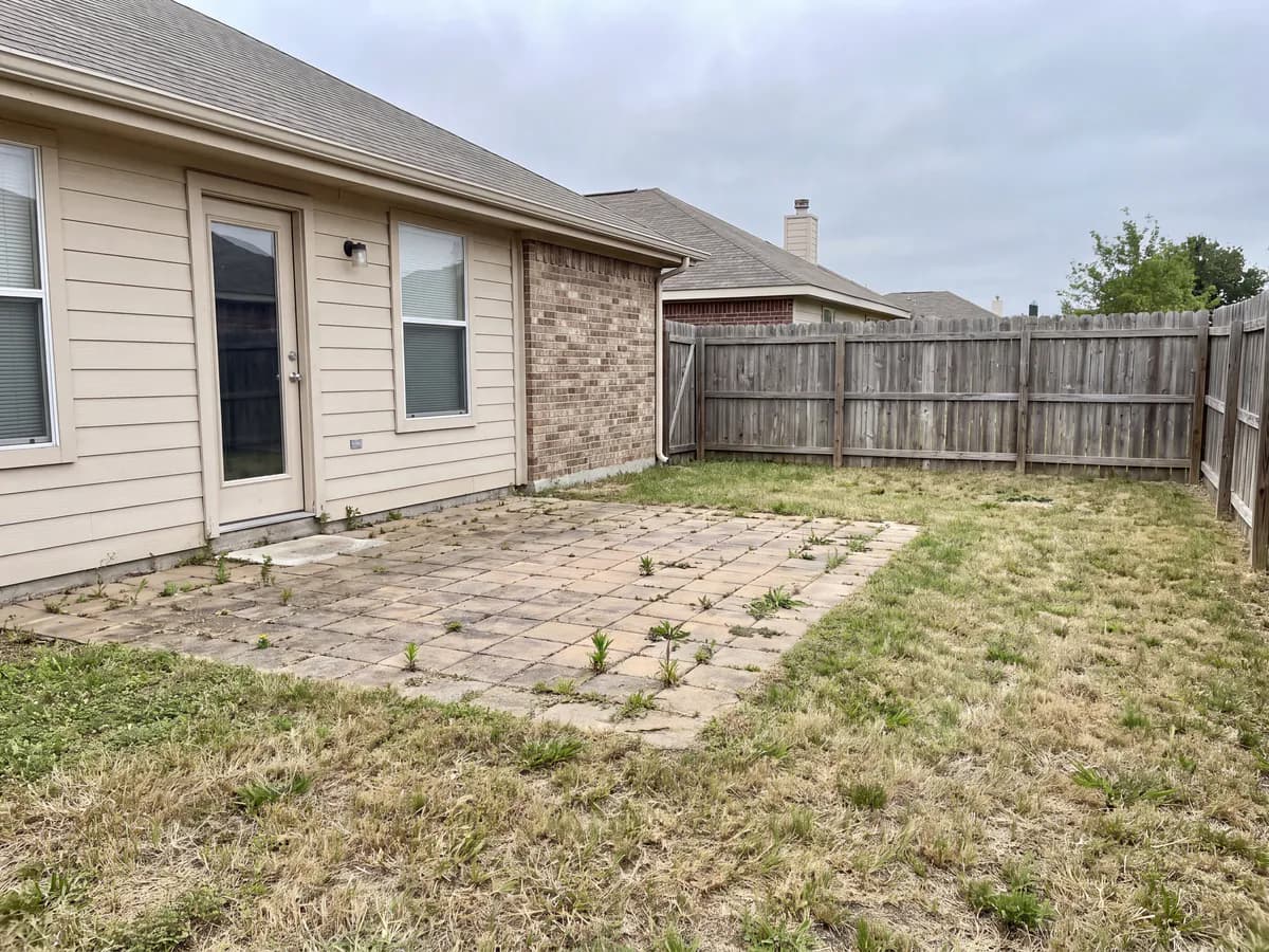 A real yard photo before its landscape redesign