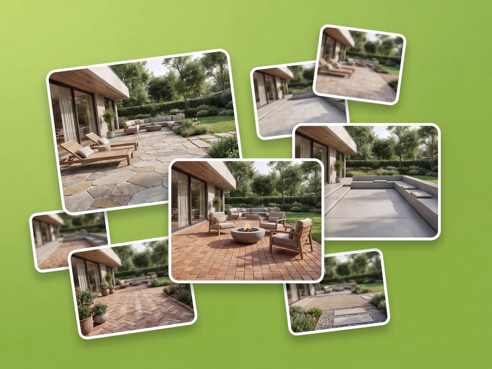 Patio redesigned with natural stone pavers by OutdoorBrite
