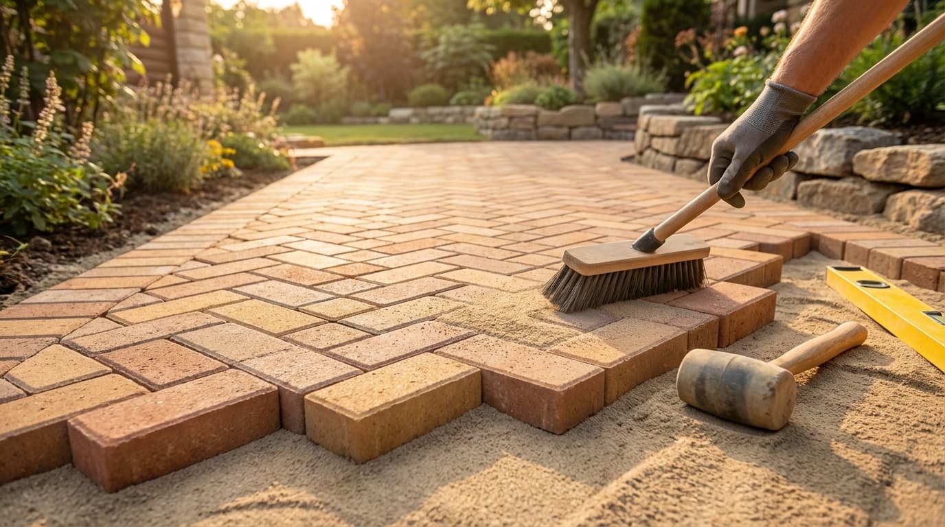 Professional paver installation showing expert techniques