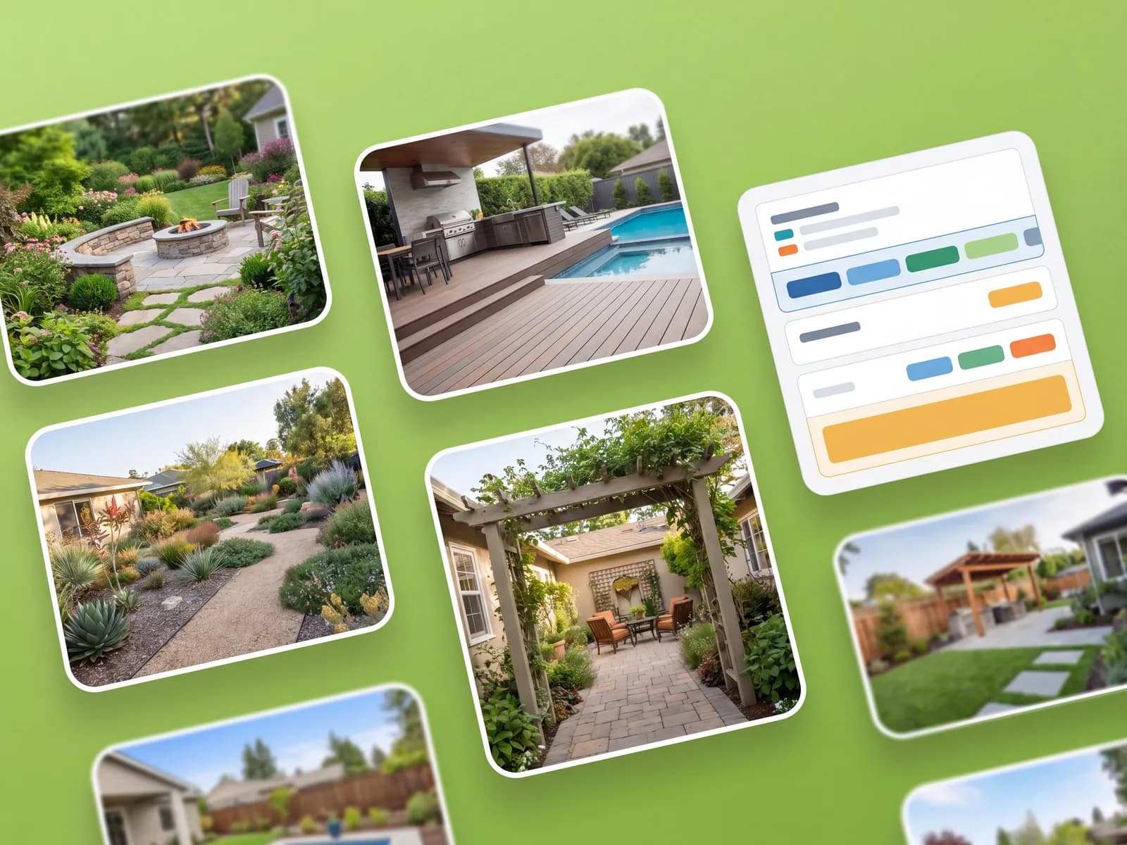 Saved landscape designs compared in the app