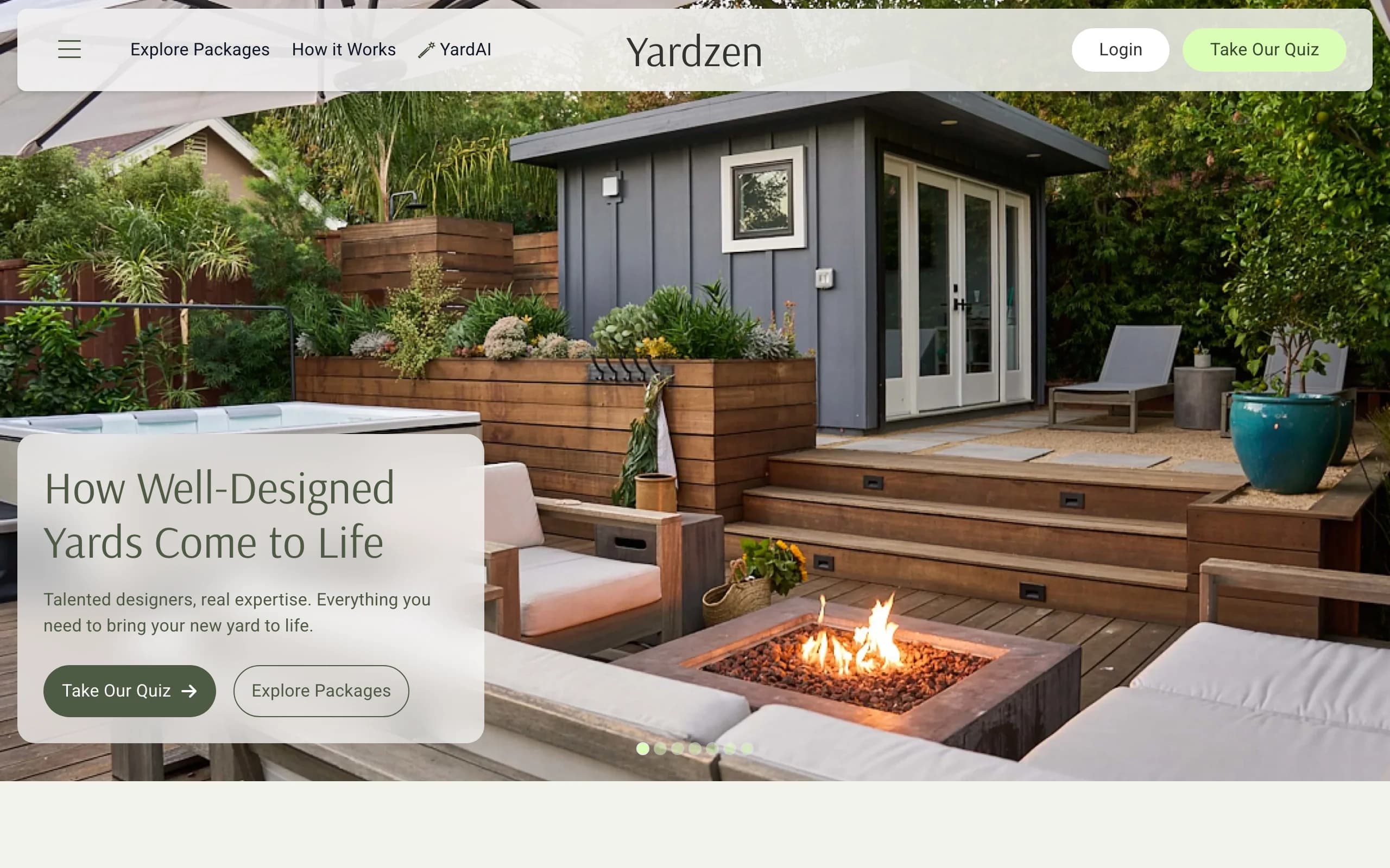 Yardzen done-for-you landscape design service homepage