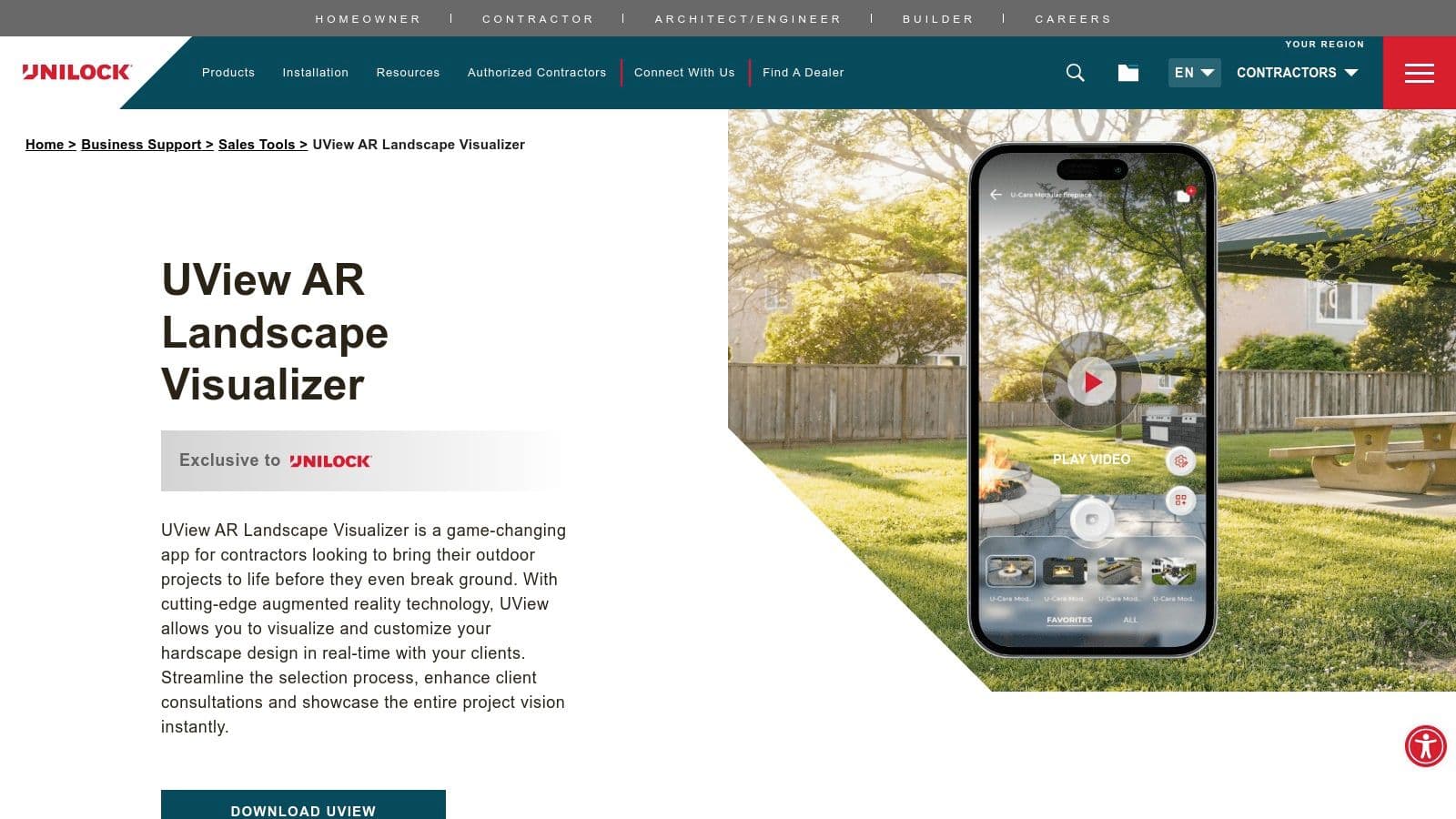 Unilock UView AR Landscape Visualizer