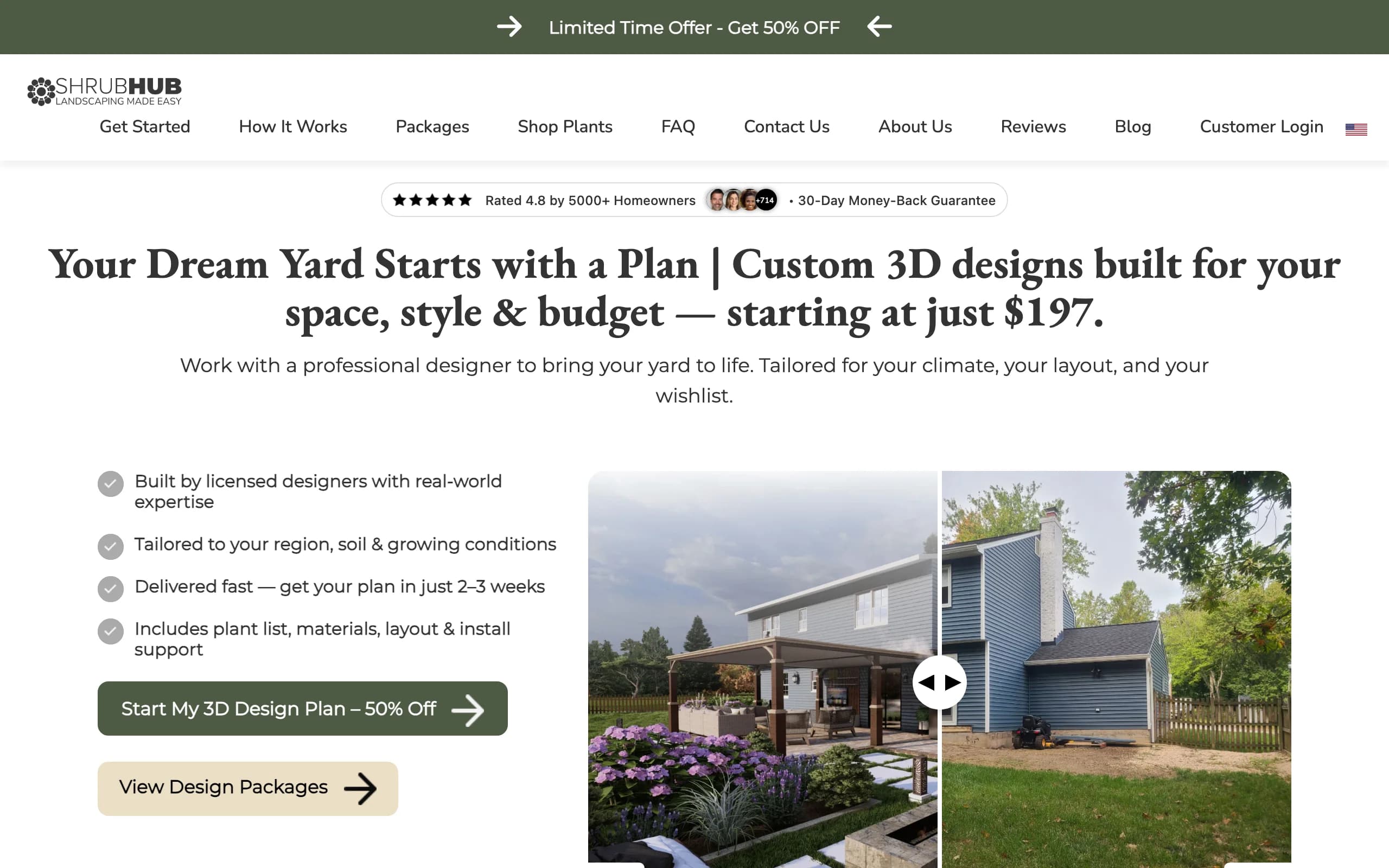 AI Front Yard Design with ShrubHub