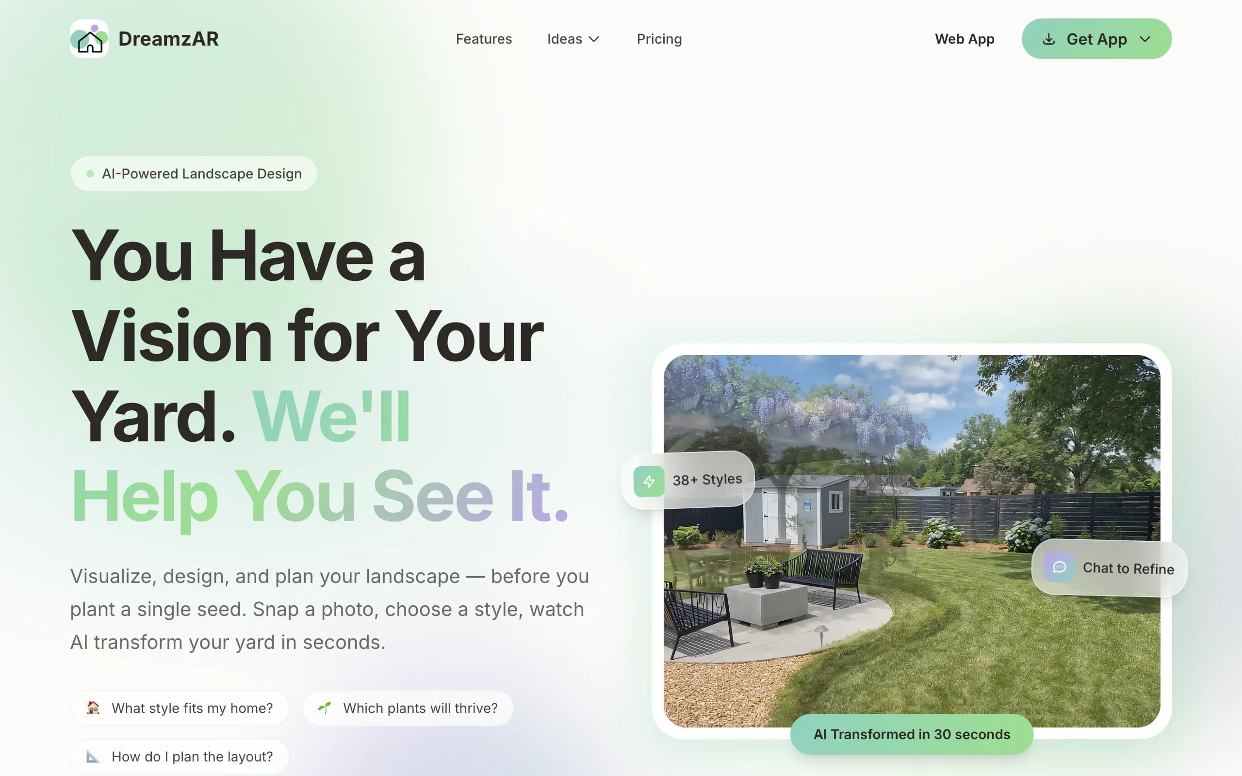 Landscape Design App for Android with DreamzAR