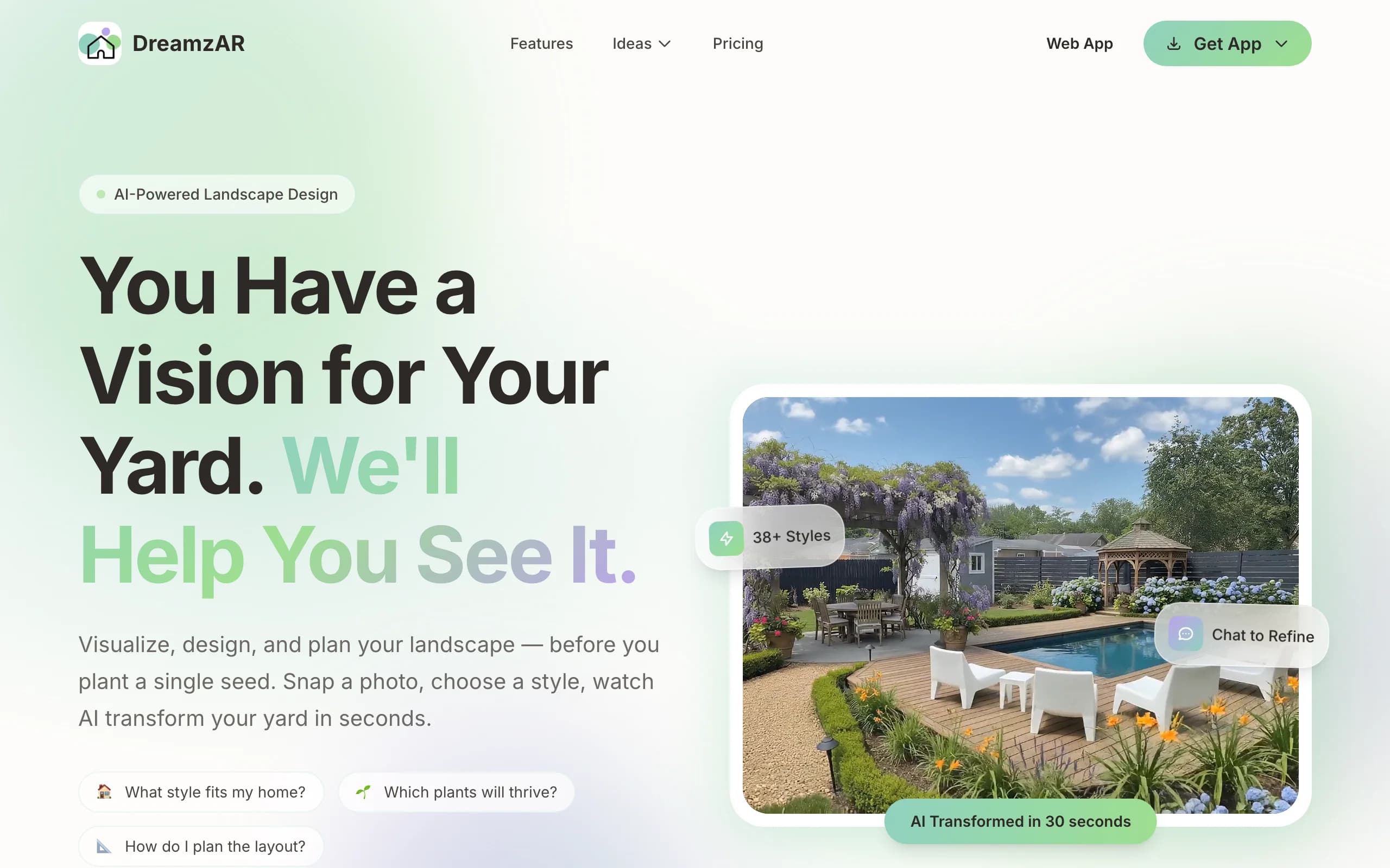 Landscape Design App with DreamzAR